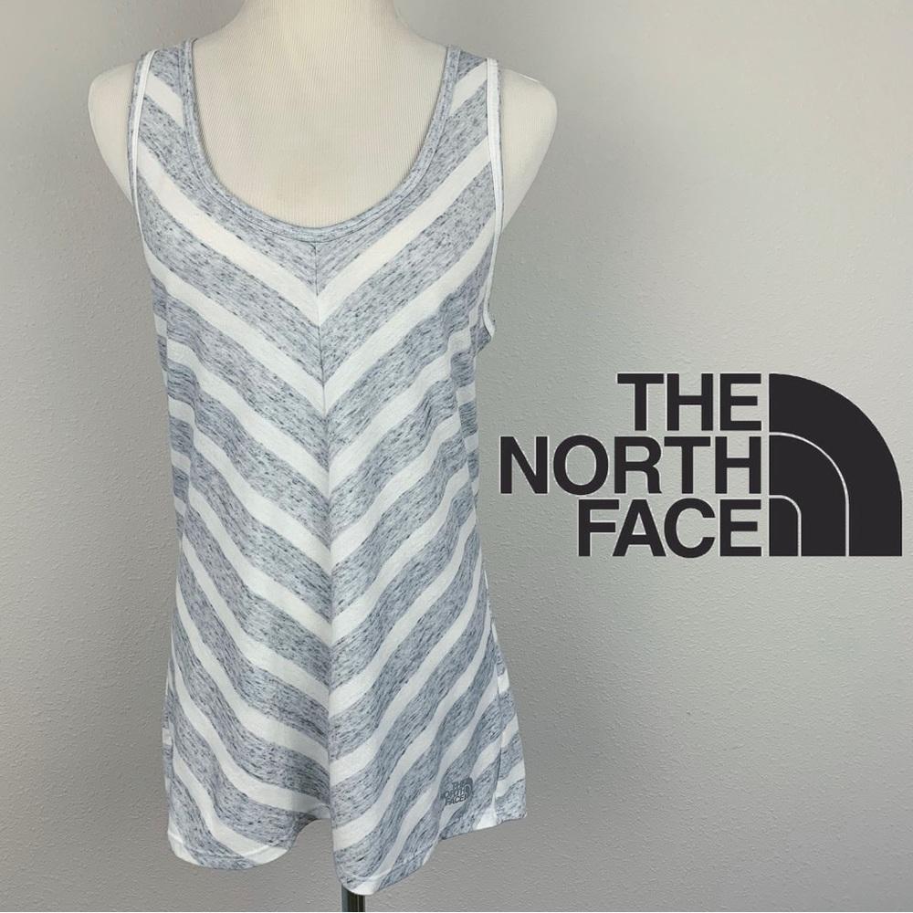 The North Face Womens Grey Striped Criss Cross Back Tank Top NF00CE4DFN4 Size M